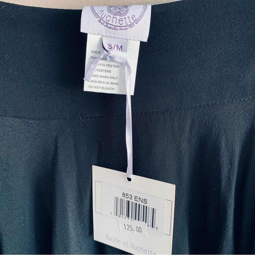 Muche Et Muchette Black Hi Low Ruffled Maxi Skirt, size Small - Picture 3 of 5